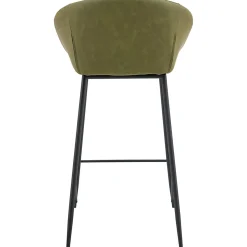 Lot de 2 tabourets de bar en simili vert ACHILLE - HAPPY GARDEN