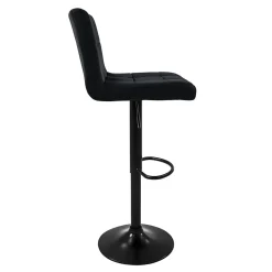Lot de 4 tabourets de bar rembourrées en velours noir chaise réglable en hauteur
