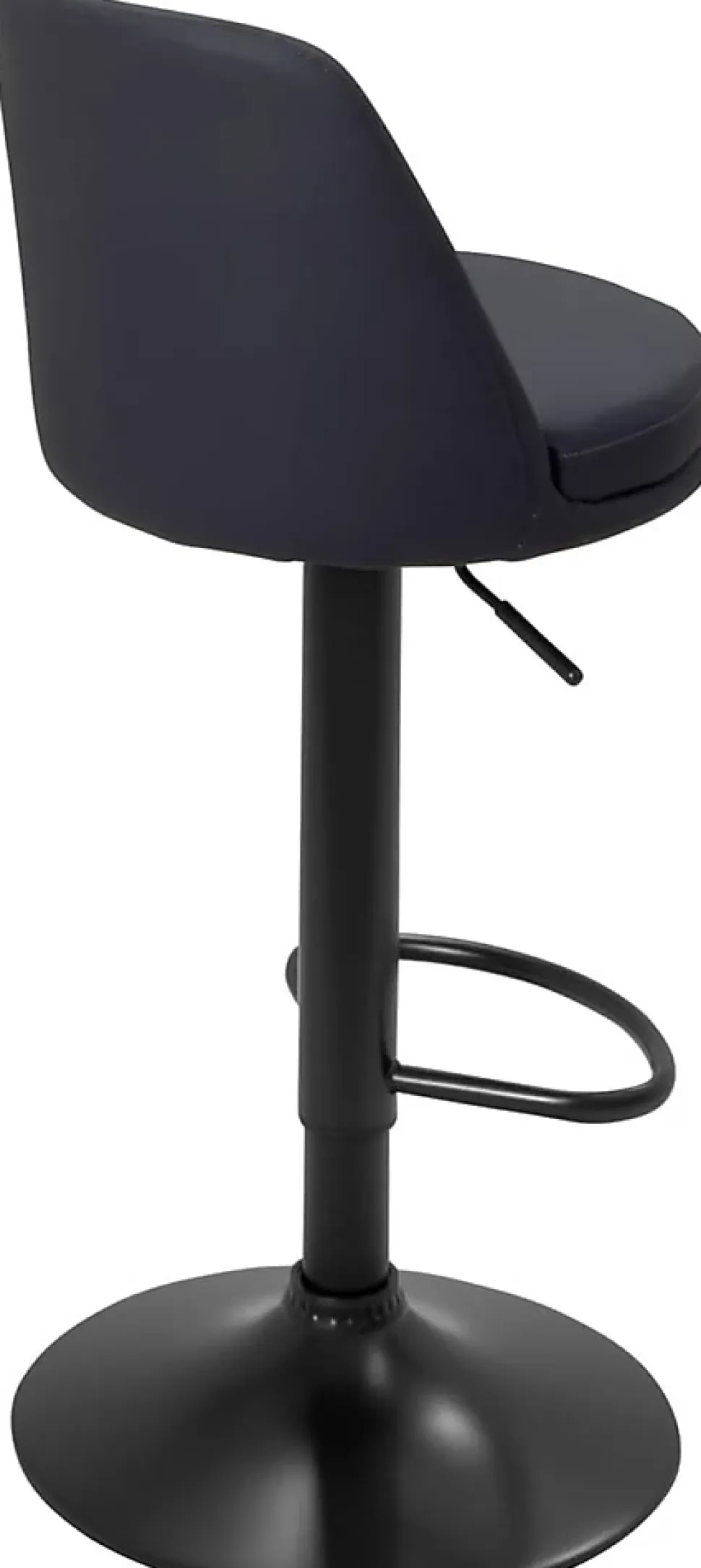 Lot de 2 tabourets de bar, assise ronde, haut dossier, réglable, pivotant rif (noir)