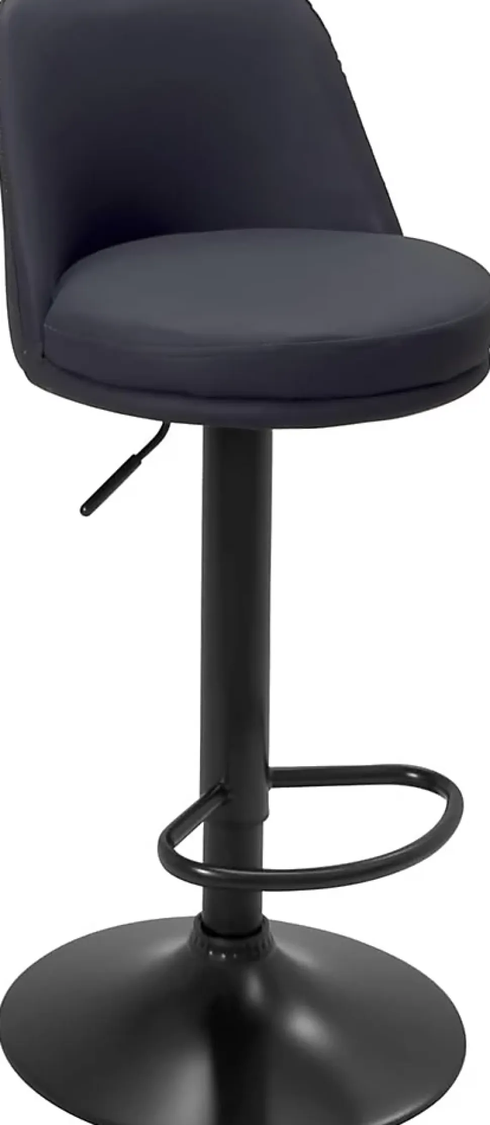 Lot de 2 tabourets de bar, assise ronde, haut dossier, réglable, pivotant rif (noir)
