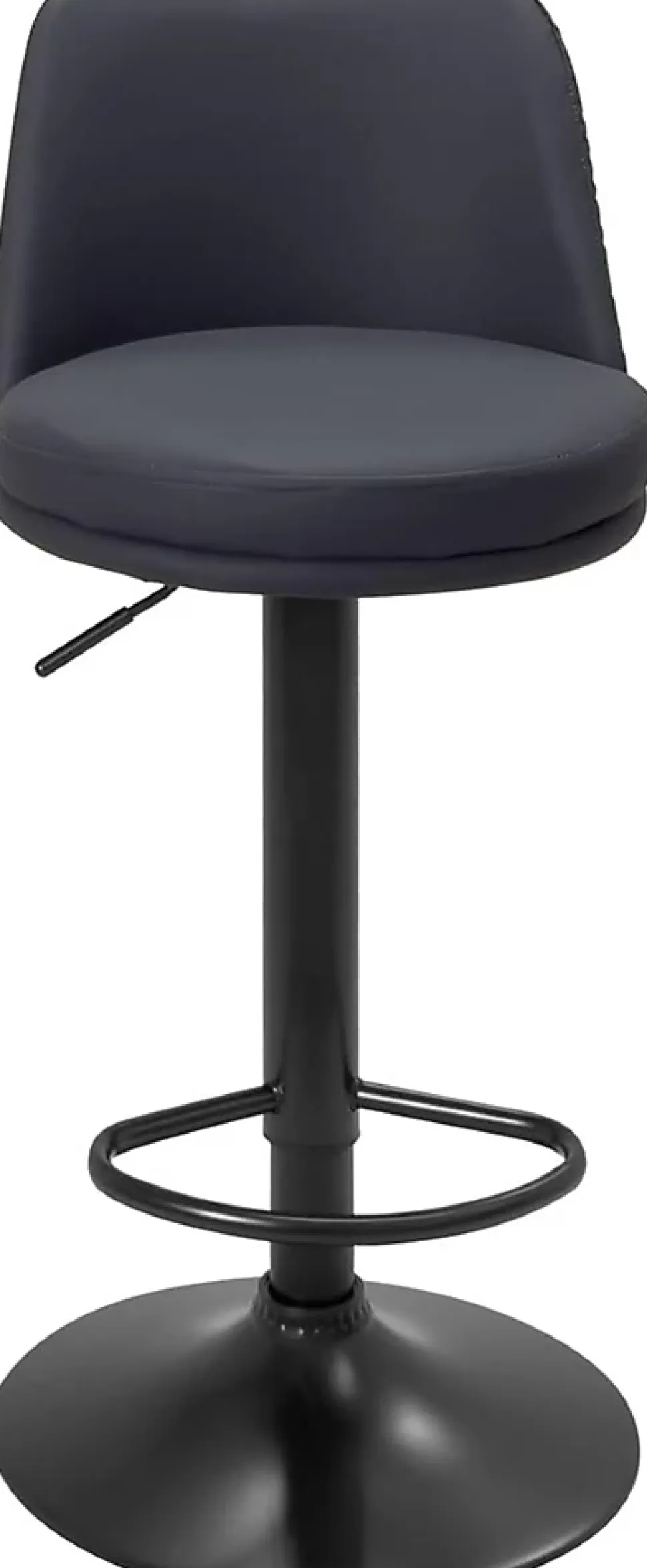Lot de 2 tabourets de bar, assise ronde, haut dossier, réglable, pivotant rif (noir)