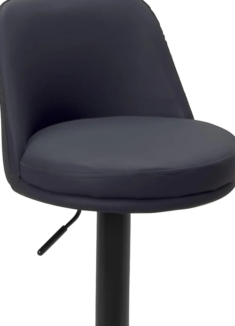 Lot de 2 tabourets de bar, assise ronde, haut dossier, réglable, pivotant rif (noir)