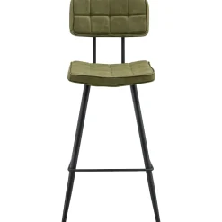 Lot de 2 tabourets de bar en simili vert FERNAND - HAPPY GARDEN