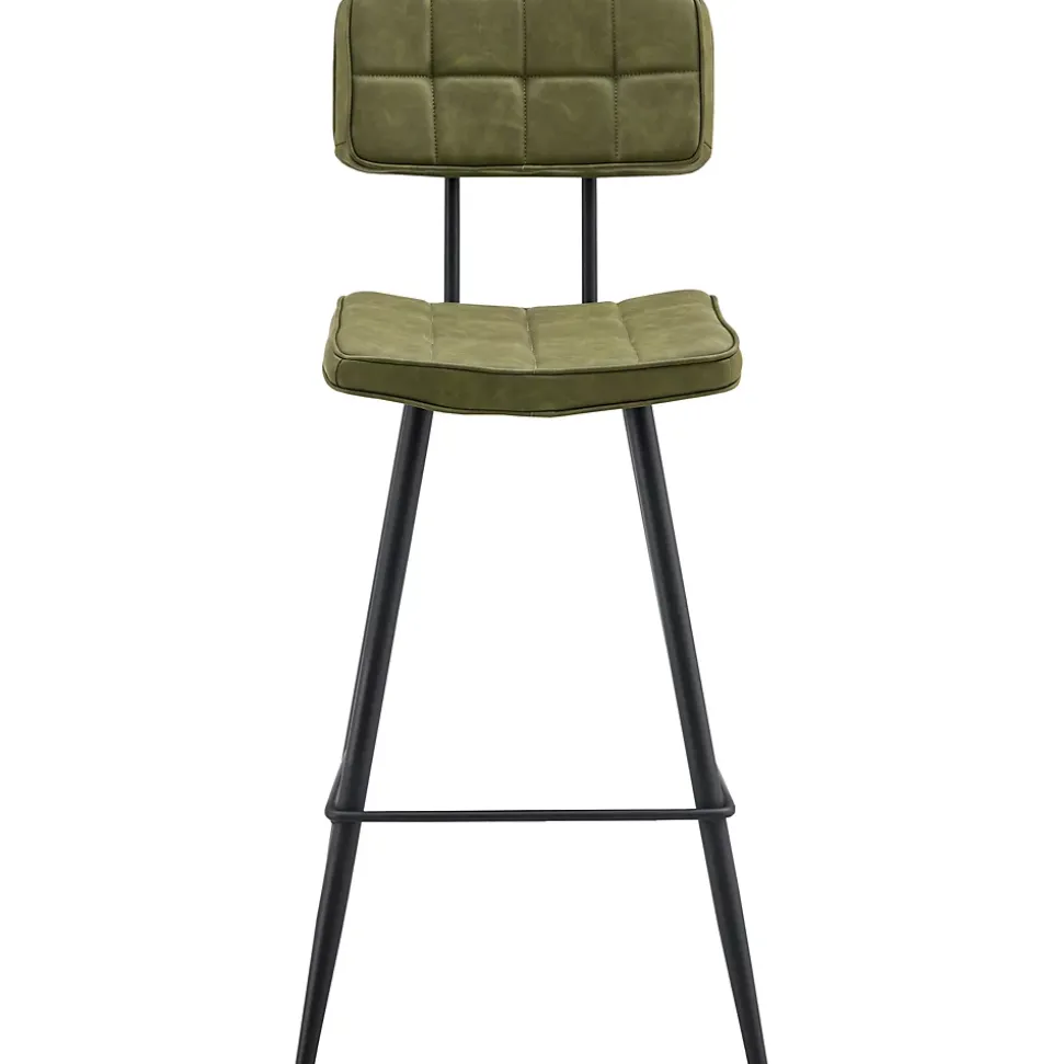 Lot de 2 tabourets de bar en simili vert FERNAND - HAPPY GARDEN