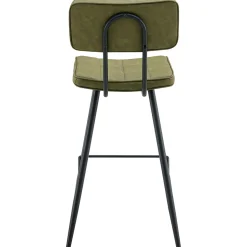 Lot de 2 tabourets de bar en simili vert FERNAND - HAPPY GARDEN