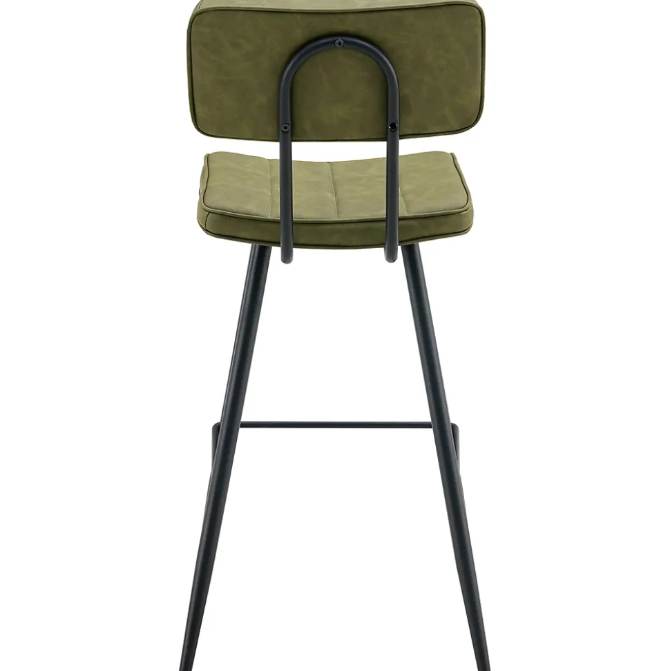 Lot de 2 tabourets de bar en simili vert FERNAND - HAPPY GARDEN