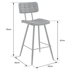 Lot de 2 tabourets de bar en simili vert FERNAND - HAPPY GARDEN