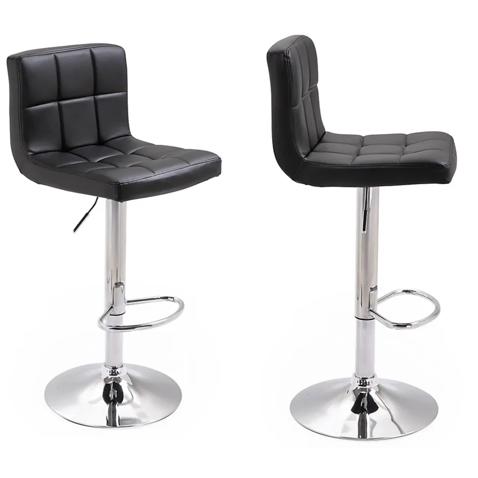 Lot de 2 tabourets de bar noir MIKE - HAPPY GARDEN