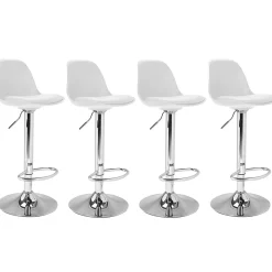 Lot de 4 tabourets de bar KARL design blanc