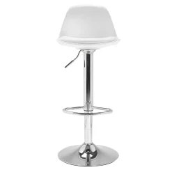 Lot de 4 tabourets de bar KARL design blanc