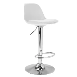 Lot de 4 tabourets de bar KARL design blanc
