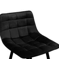 Lot de 2 tabourets de bar MADY en velours noir