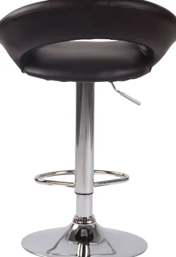 Lot De 2 Tabourets De Bar Olinda En Similicuir, Hauteur Réglable Et Pivotant A 360 , Piètement Trompette Marron/Chrome