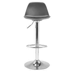Lot de 2 tabourets de bar KARL design gris