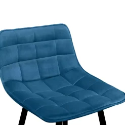 Lot de 4 tabourets de bar MADY en velours bleu
