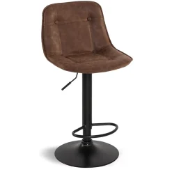 Lot de 4 tabourets de bar DENVER marron vintage