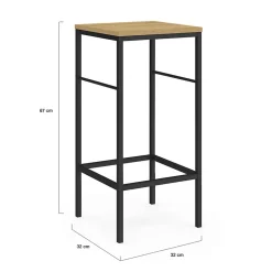 Lot de 2 tabourets de bar DETROIT design industriel