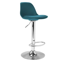 Lot de 2 tabourets de bar KARL design bleu canard