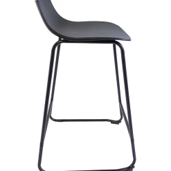 Lot de 2 tabourets de bar en métal et plastique noir 48,5 x 47 x 82 cm