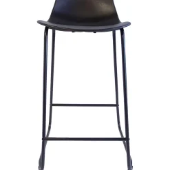 Lot de 2 tabourets de bar en métal et plastique noir 48,5 x 47 x 82 cm