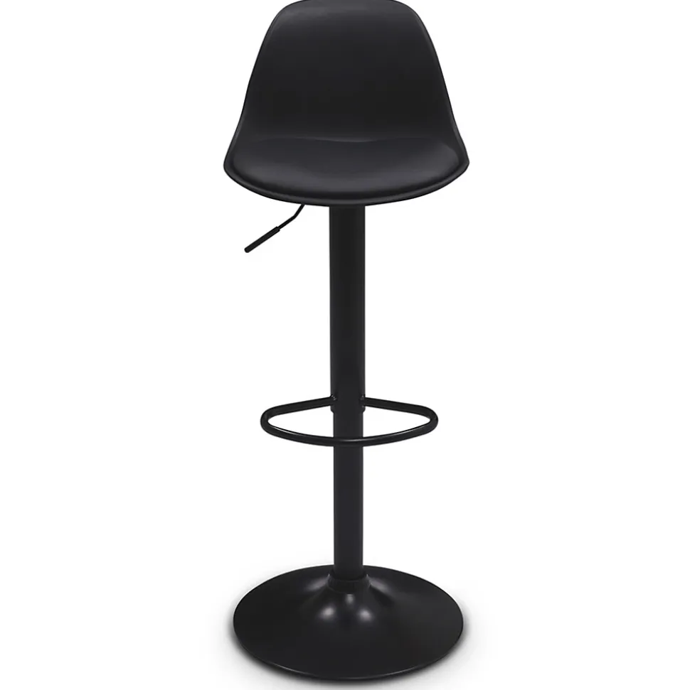 Lot de 4 tabourets de bar KARL design noir pied noir