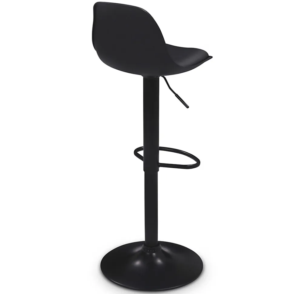Lot de 4 tabourets de bar KARL design noir pied noir