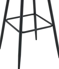 Lot de 2 tabourets de bar Dartford, Chaise de bar rembourrée, Structure métallique Grisfoncé/Velours