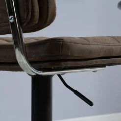 Lot de 2 tabourets de bar Vintage capitonné - pivotant, réglable - repose-pied - revêtement synthétique marron effet vieilli