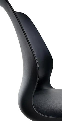 Lot de 2 tabourets de bar Gilbert, assise rembourrée en similicuir, réglable en hauteur, pivotant Noir/Plastique