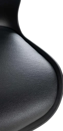 Lot de 2 tabourets de bar Gilbert, assise rembourrée en similicuir, réglable en hauteur, pivotant Noir/Plastique