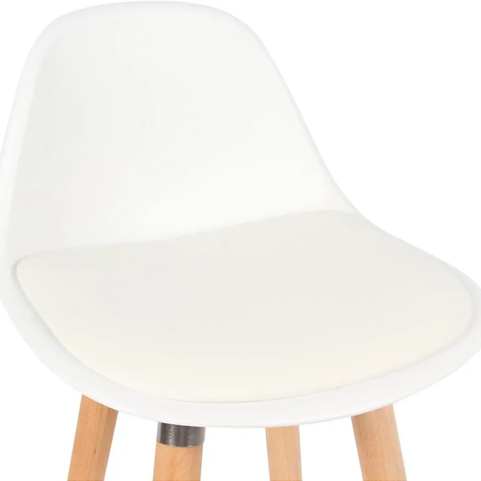 Lot de 2 tabourets de bar blanc bois de hêtre 39,5 x 44 x 91 cm
