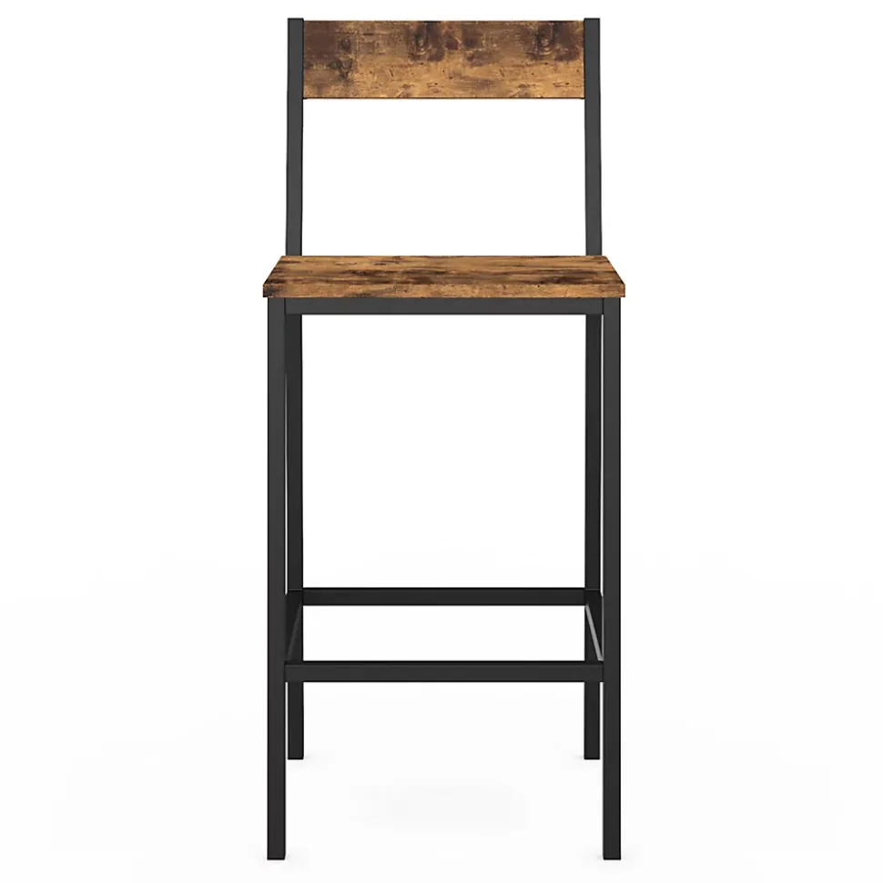 Lot de 4 tabourets de bar DAYTON avec dossier chaise de cuisine design industriel