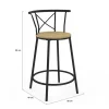 Lot de 4 tabourets de bar bistrot DETROIT avec dossier arrondis design industriel