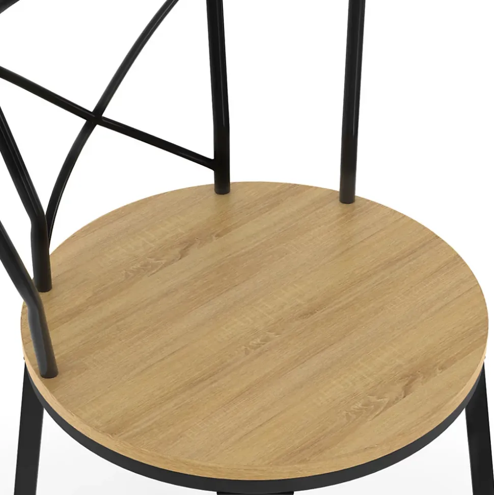 Lot de 4 tabourets de bar bistrot DETROIT avec dossier arrondis design industriel