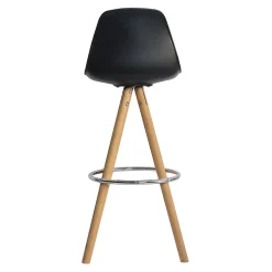 Lot de 2 tabourets scandinaves TOBIAS noirs avec coussin - HAPPY GARDEN