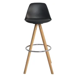 Lot de 2 tabourets scandinaves TOBIAS noirs avec coussin - HAPPY GARDEN