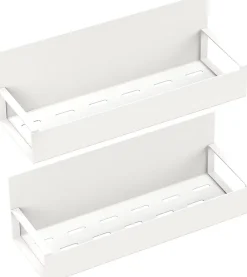 Lot de 2 étagères magnétiques à épices blanc