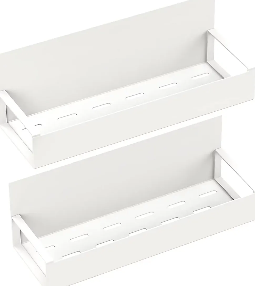 Lot de 2 étagères magnétiques à épices blanc