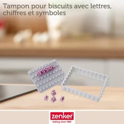 Lot de 2 tampons alphabet pour biscuit Zenker Smart Pastry