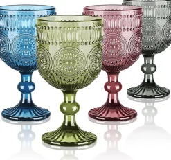 Lot de 4 Verres à Vin Vintage 350 ml