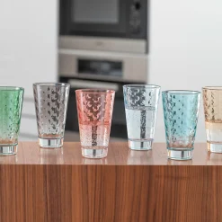 Lot de 6 verres colorés 300ml en Verre - Leonardo