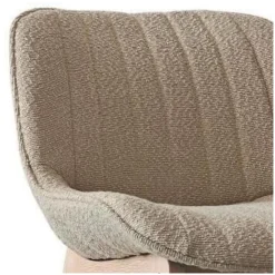 Lot de chaises MILK d'îlot et bar en chêne et assise tissu bouclette 65cm