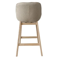Lot de chaises MILK d'îlot et bar en chêne et assise tissu bouclette 65cm