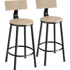 Lot de tabourets de bar avec grands dossiers confortables Style industriel