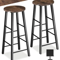 Lot de tabourets de bar style industriel en Bois et acier