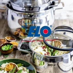 Lot Poêle 24 cm avec revêtement céramique sans PFAS & Faitouts 16/20 cm Elo Bistro Line Citrin