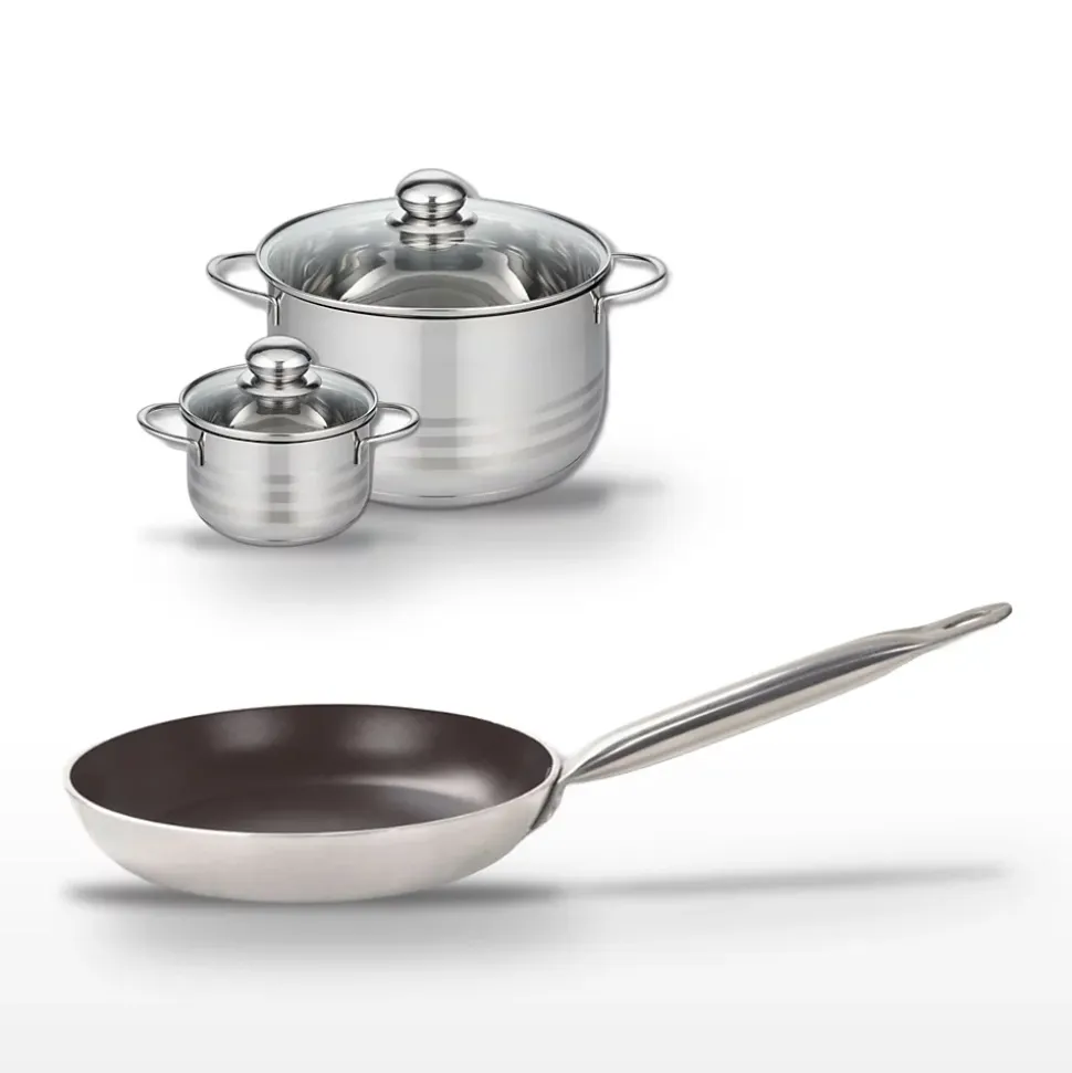 Lot Poêle 24 cm Elo Bistro Line & 2 Faitouts Elo Brillant