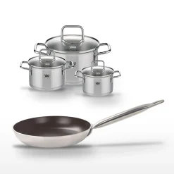 Lot Poêle 32 cm Elo Bistro Line et 3 Faitouts Elo Citrin