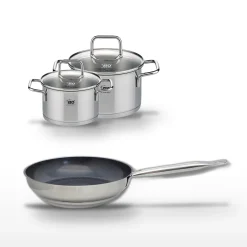 Lot Poêle 24cm & 2 Faitouts 16/20cm Elo Profi Therm Platinum