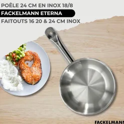 Lot Poêle 24cm & 3 Faitouts 16/20/24cm Fackelmann Etherna avec 5 ustensiles Fackelmann
